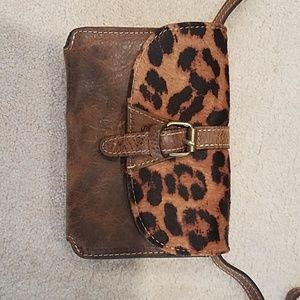 Patricia Nash Leather Leopard crossbody purse